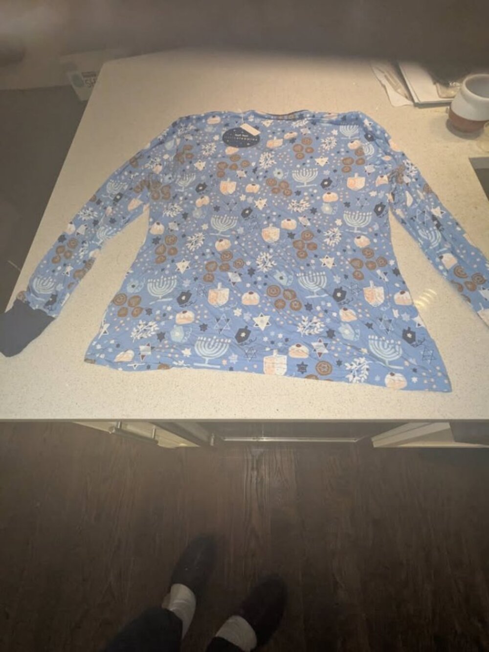 NEW w/Tags-Little Sleepies Womens Size M Viscose Blue Hanukkah Lights Pajama Set